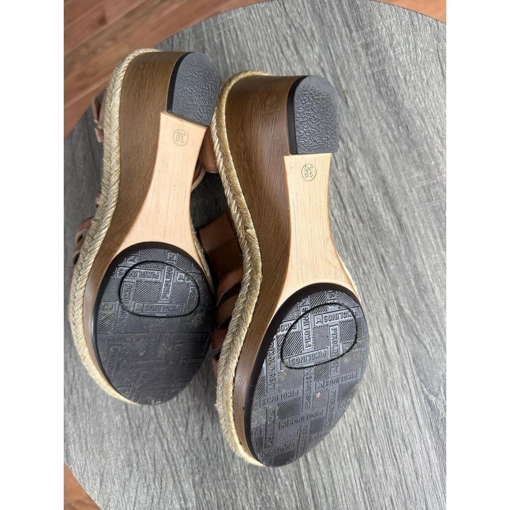 Pikolinos Aguadulce wedge sandals brown wedge size 38 7.5 - Picture 4 of 7